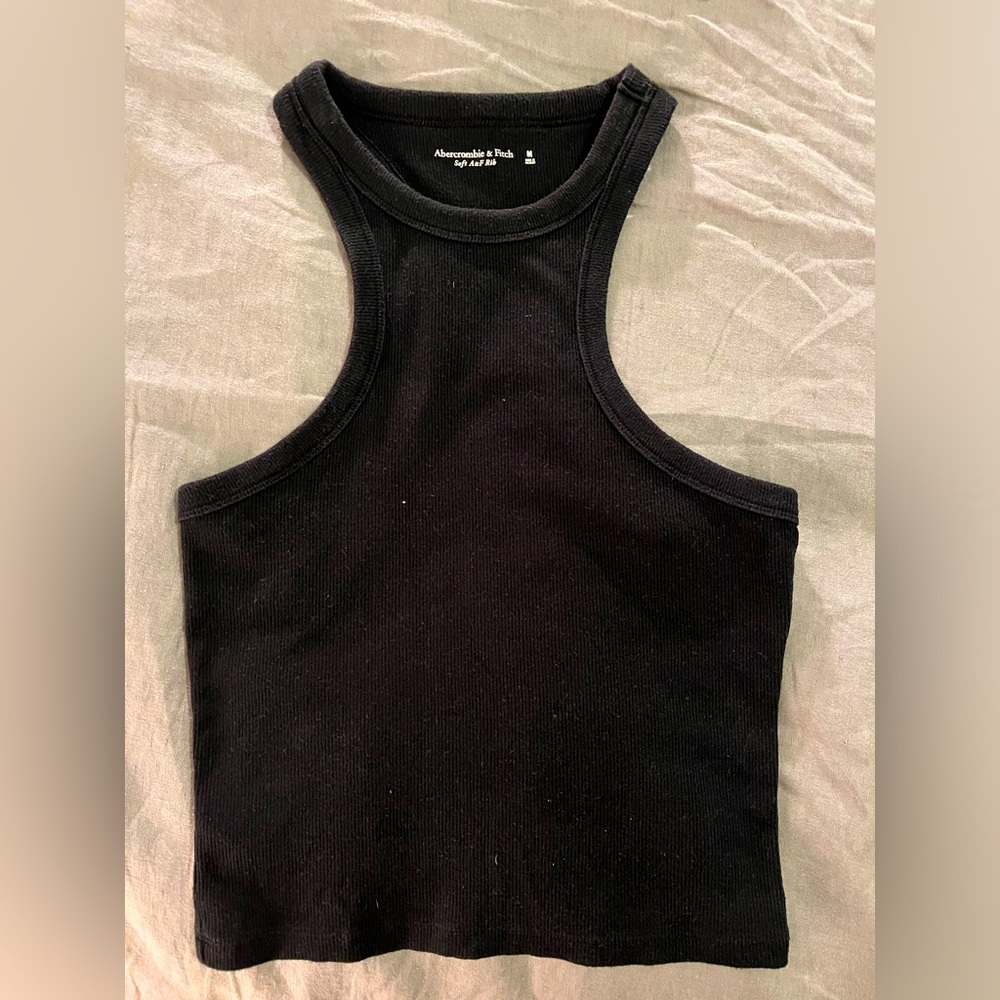 Abercrombie & Fitch soft AF ribbed cropped racerback tank